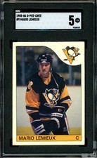 1985-86 OPC O PEE CHEE Hockey #9 Mario Lemieux HOF Rookie SGC 5 EX Penguins RC