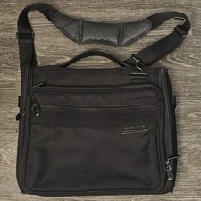 Briggs  Riley Black Nylon Padded Laptop Briefcase Travel Bag Messenger BBW8