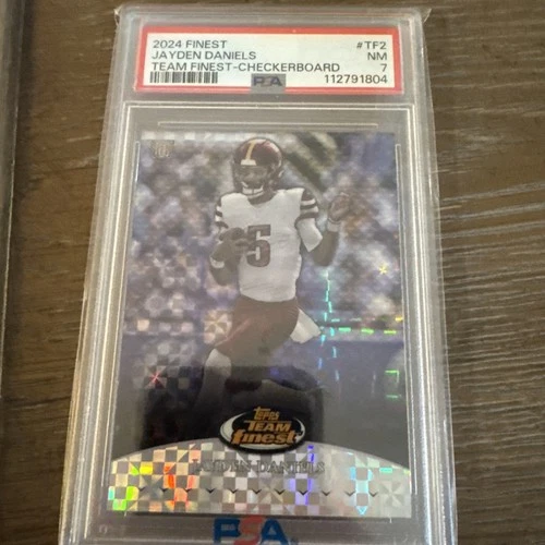 2024 topps finest jayden daniels Teams Finest Checkerboard PSA 7