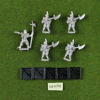 CLASSIC Warhammer Dark Elf Warriors w/ Halberd (x5) Metal Rare OOP Citadel Elves