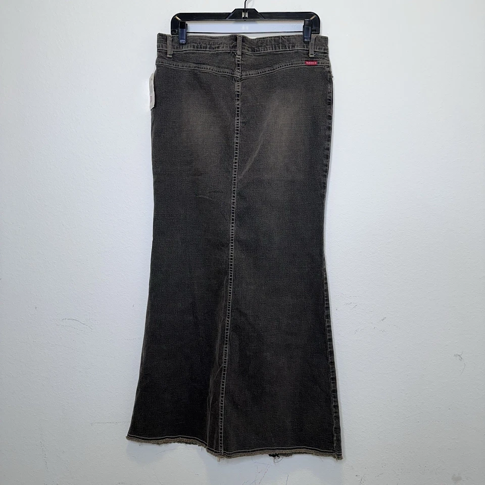 Falda Deadstock Guess Para Mujer 31 Elástica Denim Maxi Encaje Transparente Frontal Abertura Y2K Años 90 Foto 4 de 4