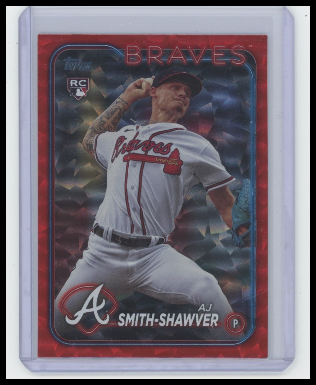 2024 Topps #117 AJ Smith-Shawver Red Crackle Foil 080/199
