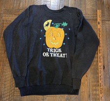 Vintage HealthKnit Trick Or Treat Halloween Pullover Sweatshirt Women s XL...