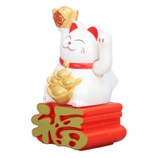 Lucky Cat Ornament Waving Arm Attract Wealth Lucky Fortune Cat For Desktop AU