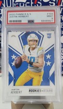 2020 Rookies & Stars JUSTIN HERBERT #103 PSA 9 MINT Rookie Card RC Chargers. rookie card picture