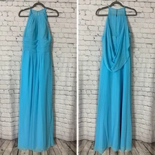 NWT David Tutera For Gather & Gown Kate Turquoise Bridesmaid Gown Dress Womens 8