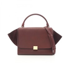 CELINE Trapeze Medium Shoulder Handbag leathe...