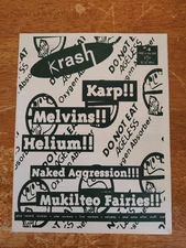 KRASH ZINE KARP MELVINS HELIUM NAKED AGGRESSION MUKILTEO FAIRIES #4