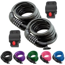 Lumintrail Combination Bike Lock Cable - 6 Feet Bike Locks 2 Pack Heavy Duty ...