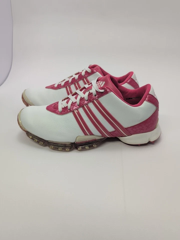 Botines de golf Adidas para mujer Signature Paula 670587 blancos talla 8,5 rosa/blanco Foto 2 de 4