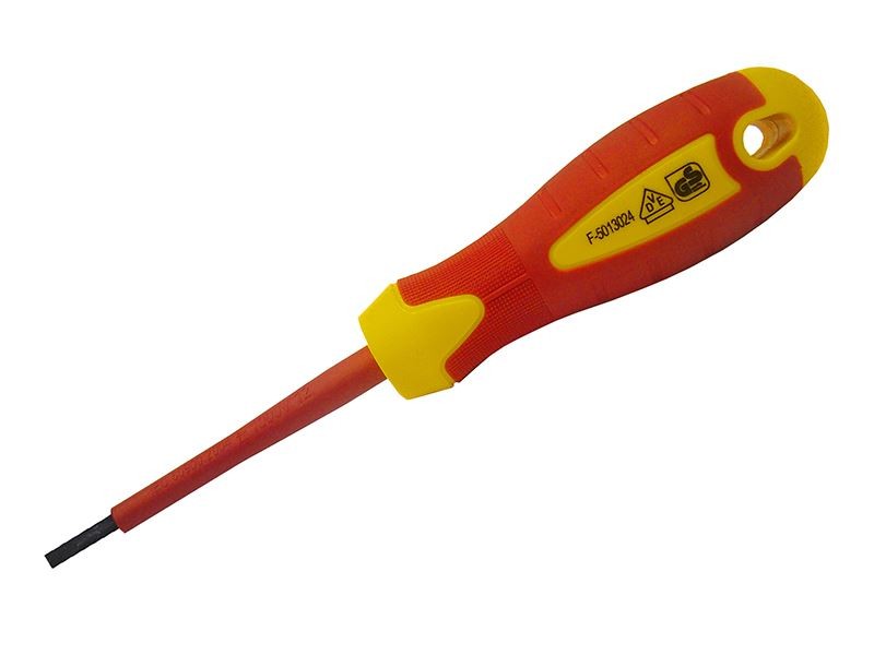 Faithfull - VDE Soft Grip Screwdriver Parallel Slotted Tip 3.5 x 100mm