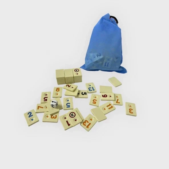 Rummy Tiles Games Set 4 Wooden Racks Resin fayans melamine106 Tiles Rummi - Image 4 of 4