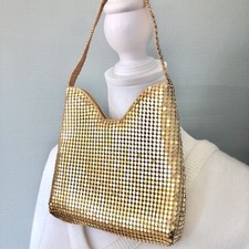 Vintage Gold Metal Shimmer Mesh Purse Elegant Bling Fun Handbag