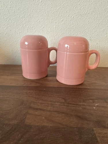 Vintage FIESTA Fiestaware Rose Pink Range Top Salt & Pepper Shakers Retired EUC