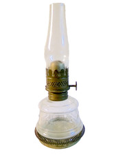 Vintage "LITTLE DUCHESS" Mini Oil Lamp Clear Glass Swirls ESTATE SALE