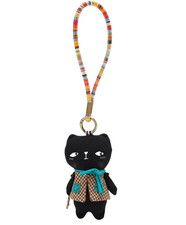 Bolso Hecho a Mano Dije Trapo Negro Muñeca Gato Llavero Juguete de Peluche Colgantes Regalo 10cm