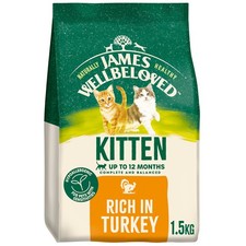 1.5kg James Wellbeloved Kitten Dry Cat Food Complete and Balanced Rich in Turkey 11.97 per kilo