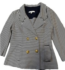 CAbi 823 Nautical Life Knit Blazer Jacket Stripe S Gold Button Old Money Preppy