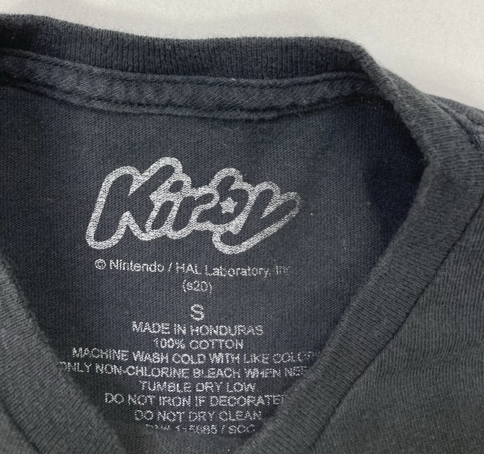 Camiseta Kirby Gráfica Mujer Pequeña Negra Manga Corta Videojuego Mercancía Juegos Foto 4 de 4