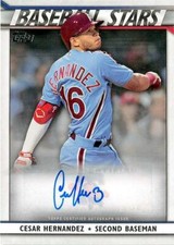 Cesar Hernandez autographed baseball card (Phillies) 2020 Topps Stars #BSACH