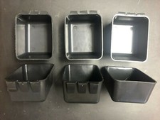 Lot of 6 - Chicken Ware Coop Feed / Water Containers 16 oz Black - Part LFP113