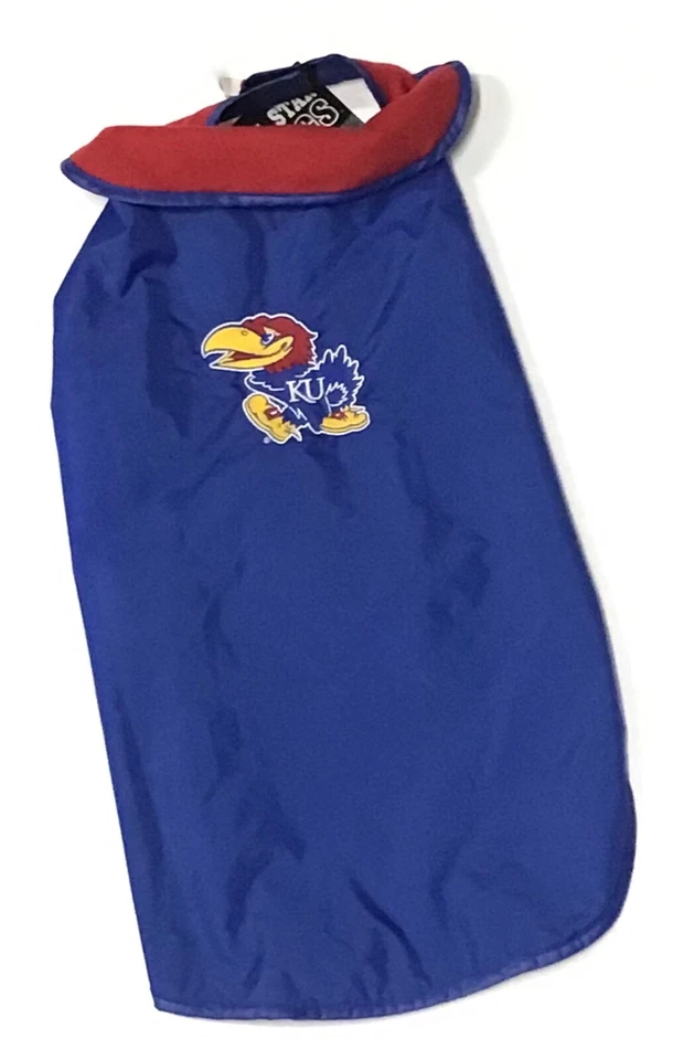 Kansas Jayhawks NCAA Licensed / Dog Reversible Fleece Rain Coat Outerwear / XL - Image 2 of 4