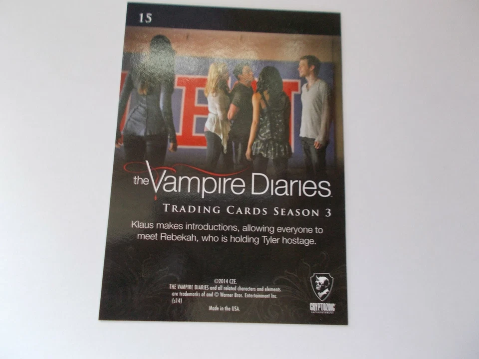 Cryptozoic: The Vampire Diaries "MEET REBEKAH" #15 S3 Trading Card - Image 2 of 2
