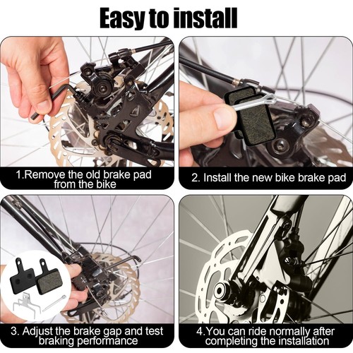 4 Pairs Bike Brake Pads, Resin Semi-Metal Bicycle Disc Brake Pads Replacement... - Picture 5 of 7