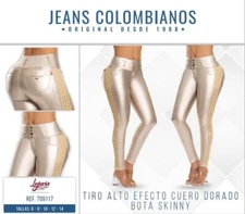 LUJURIA JEANS COLOMBIANOS,  Butt Lifter High Waist Effect Skin Lace Jeans #70911