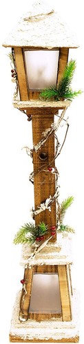 85cm Snow Topped Wooden Lamppost-Battery Powered-71200 - Picture 7 of 7