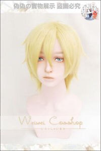 Banana Fish Ash Lynx Wigs Blonde Eiji Okumura Black Cosplay Hair Wig Cap Anime Ebay