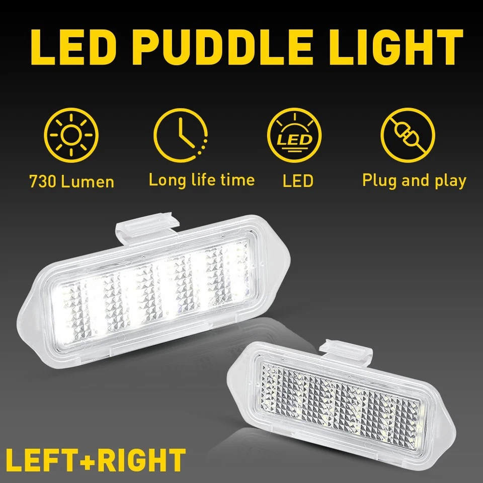 Luces LED de charco de espejo lateral para 03-06 Escalade Silverado Sierra Suburban Tahoe Foto 3 de 4