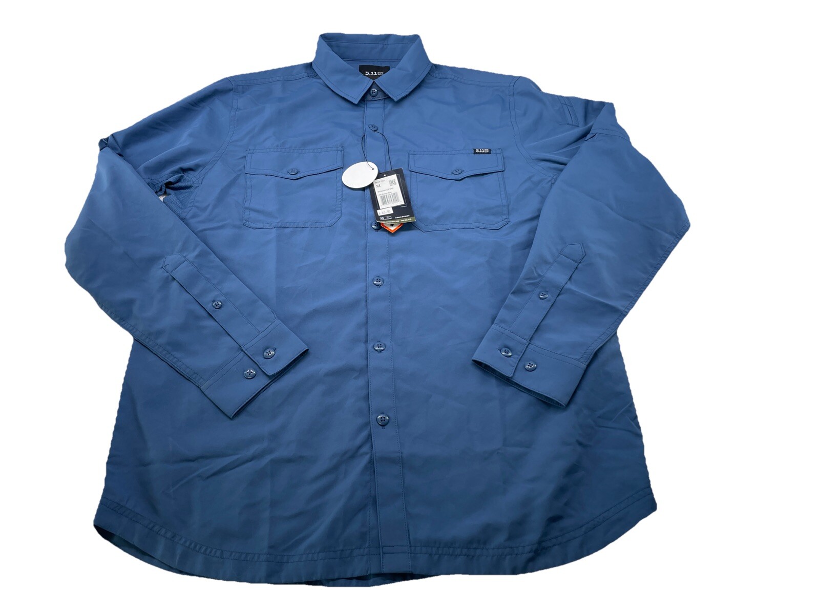 511 Tactical Marksman RAPIDraw UPF 50 Long Sleeve Shirt Men Medium Blue NWT