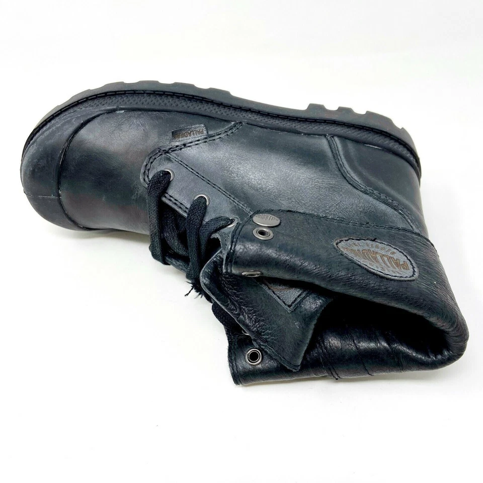 Botas para niños Palladium holgadas de cuero con cremallera II negras 53454 001 Foto 4 de 4