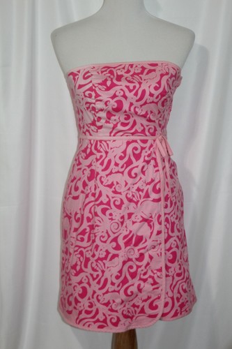 Vestido para mujer Lilly Pulitzer sin tirantes rosa cachemira elástico imitación envoltura talla 0 - Imagen 6 de 12