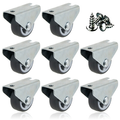 Rollenradrollen 32 mm 1'''' Mini + Schrauben Couch Bett Schublade Schrank x 8