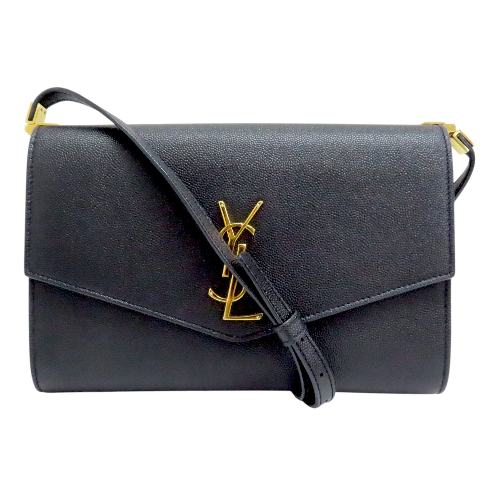 Borsa a tracolla SAINT LAURENT Uptown pelle di vitello nera 607753