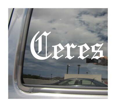 Ceres - Old English California Car Vinyl Decal Window Sticker 18183 | eBay