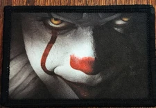 Pennywise the Clown From IT Morale Patch Tactical Military Flag USA Badge hook 