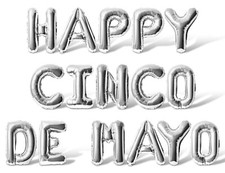 HAPPY CINCO DE MAYO Letter Balloons Banner - Cinco de Mayo Party Decorations