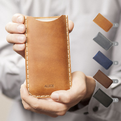 Personalized Leather Case for Xiaomi, Hand Stitched Pouch Sleeve