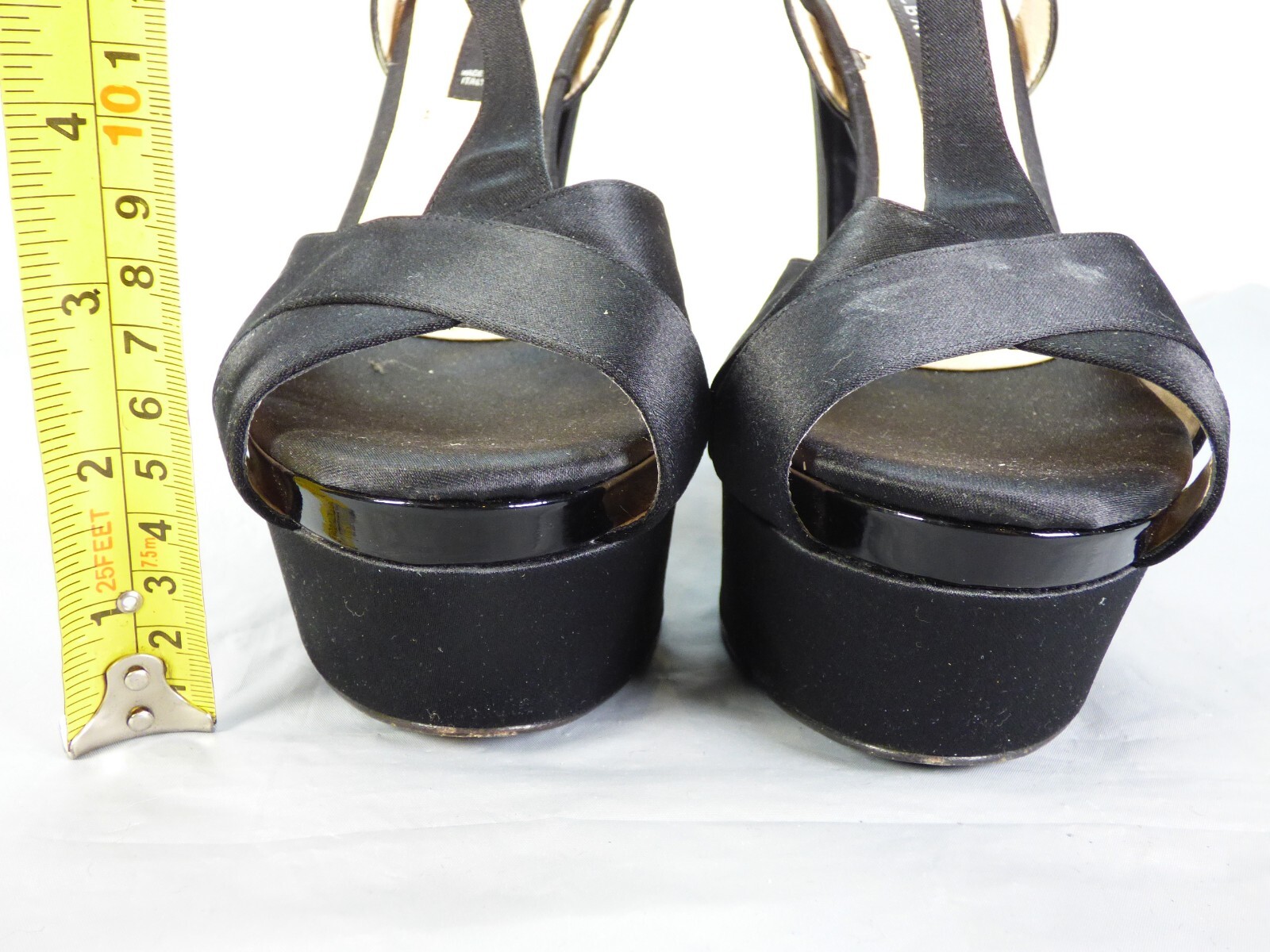 APL Sandali con tacco plateau neri Albano raso cinturino T bar festa eleganti EU 39 UK 6