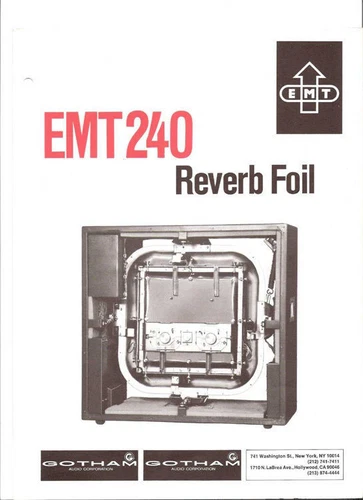EMT 240 Gold Foil Reverb Technical and Operation Manual (PDF File Option)