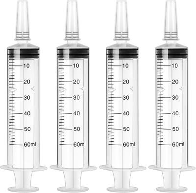60ml Spritze 4er Pack Kunststoffspritze mit Kappe Fütterspritze für Haustiere verpackt