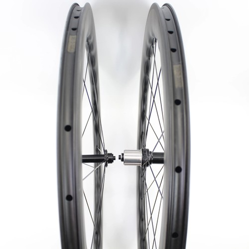 700C Road Bike Carbon Wheelset Clincher Tubeless 60/65mm Wave Rims 25mm Width - Picture 23 of 29