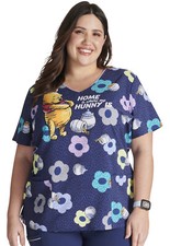 Winnie The Pooh Cherokee Scrubs Tooniforms Disney V Neck Top TF614 PHHM