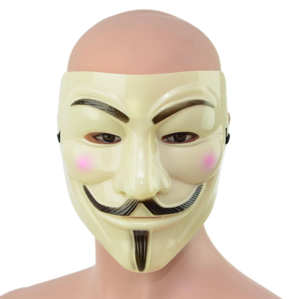 Anonymous Hacker V For Vendetta Guy Fawkes Halloween Fancy Dress Party Face Mask - Image 4 of 4