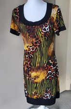 RONNI NICOLE Midi Dress Womens 6 Animal Print Dress Scoop Neck