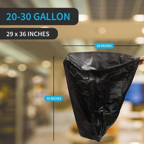 Bolsa de basura negra, bolsa de alta resistencia de 20-30 galones para cocina y baño, HISTORIA - Imagen 2 de 6