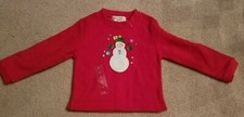 Girls Red Snowman Sweatshirt Size 5 NWOT